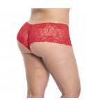 Shorty en dentelle rouge grande taille - MAL90XRED