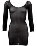 Robe en résille noire transparente, manches longues - R27138101101