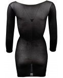 Robe en résille noire transparente, manches longues - R27138101101