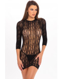 Mini Robe noire manches longues - REN7078-BLK