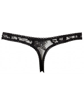 String ouvert à l'entre-jambe en dentelle noire - R2320002