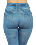 Legging bleu effet jean usé - FD1014