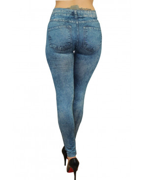 Legging bleu effet jean délavé - FD1016