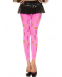 Legging rose fluo ajouré petits et grands trous - MH35472NEP