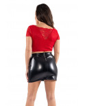 Jupe sexy courte noire wetlook Alessia - LSL4-SBLK