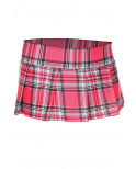 Mini-jupe plissée rose vif style ecossais - ML25074HPK