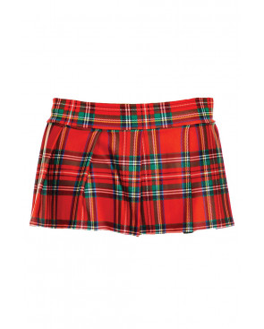 Mini-jupe plissée rouge style ecossais - ML25074RED